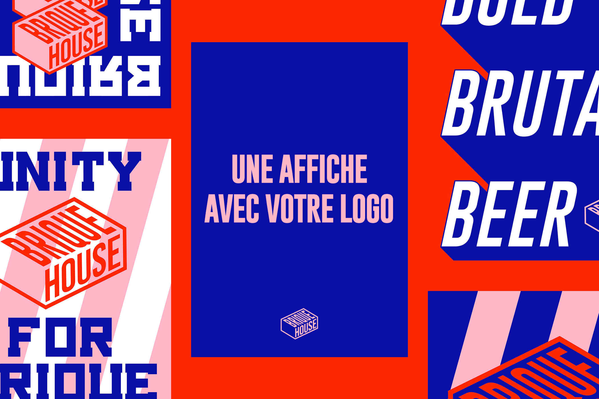 Posters co-brandés Brique House affichés dans des bureaux